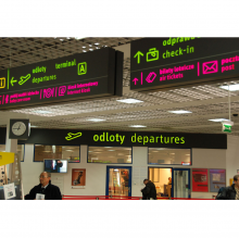 kasetony informacyjne Lotnisko Katowice